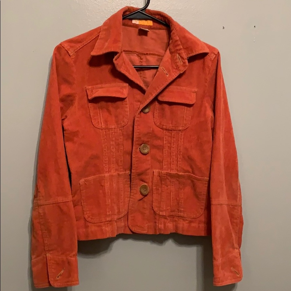 Orange corduroy blazer